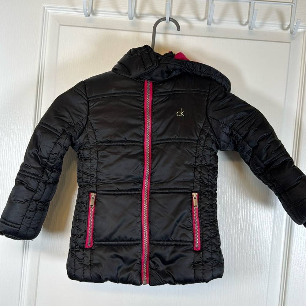 Calvin Klein Black Hot Pink Puffer Jacket in Size 3T EUC #CL-17